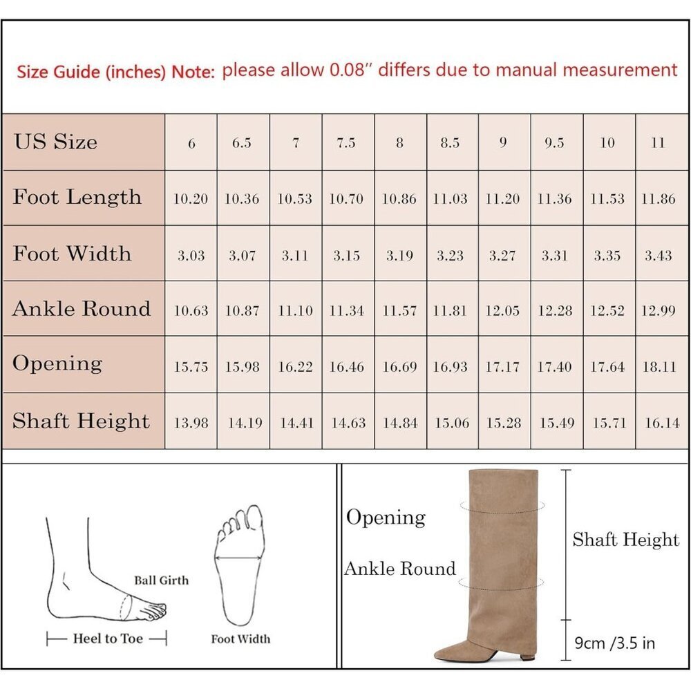 Women's Camel Modatope Knee High Fold Over Chunky Heels Zipper Tall Boots - Picture 8 of 8